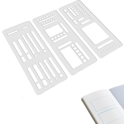 Handmade Flexible Record Template, Planner Stencils Set, Drawing & Lettering Templates for Journaling, Calendar, Scrapbooking & DIY Craft Supplies (Style-A3)