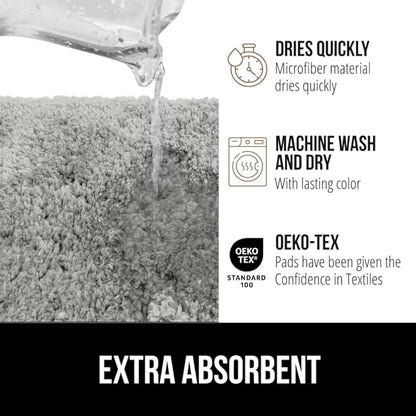 GORILLA GRIP Bathroom Rugs, 30x20, Ultra Soft Absorbent Mat, Thick Plush Bath Rug, Machine Washable, Microfiber Quick Dry, Mats for Shower, Bathtub and Floor, Home Decor Accessories, Light Gray