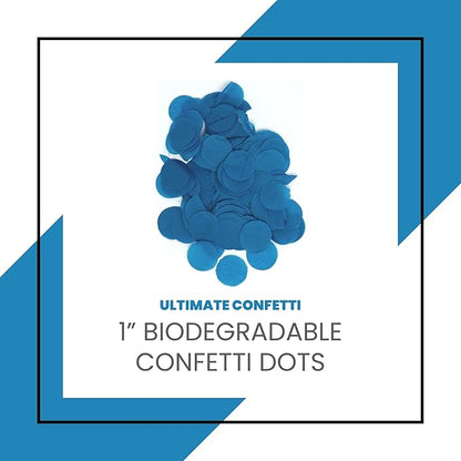 Biodegradable Tissue Paper Confetti Dots, Blue Color (1 Pound Bag of Confetti)