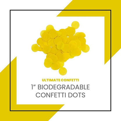 Biodegradable Tissue Paper Confetti Dots, Yellow Color (1 Pound Bag of Confetti)