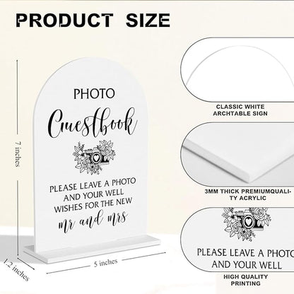 Photo Guest Book Sign Morden Wedding Signs for Wedding Engagement Bridal Shower Ceremony Reception Event Party Acrylic Decor