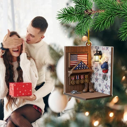Custom Veteran Ornament 2025, Personalized Military Christmas Tree Decorations, Patriotic Home Decor, Holiday Xmas Gifts for Veterans and Soldiers