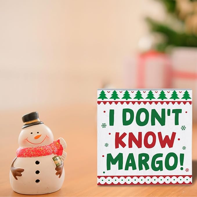 Christmas Vacation Decorations for Home Christmas Holiday Decor for Office Kitchen Funny Merry Xmas Decorations for Room Table 5 x 5 Inches
