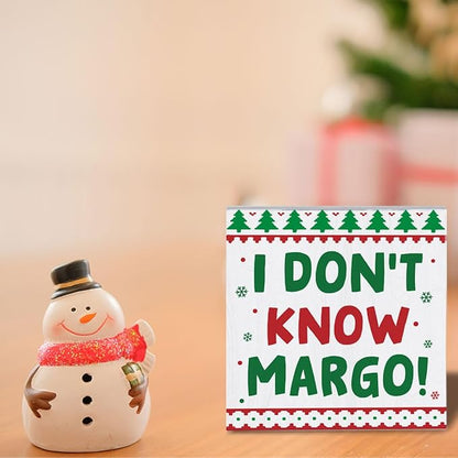 Christmas Vacation Decorations for Home Christmas Holiday Decor for Office Kitchen Funny Merry Xmas Decorations for Room Table 5 x 5 Inches