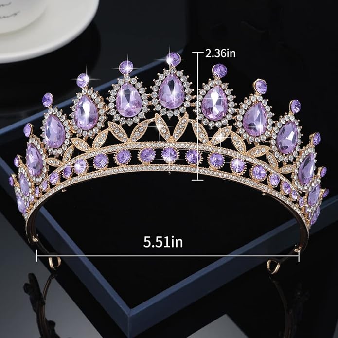 Kamirola Tiaras Princess Crown for Women and Girls Crystal Headbands for Bridal, Princess for Wedding and Party(TR21)