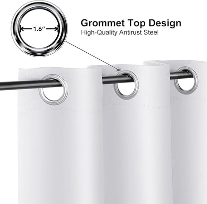 ChrisDowa Room Divider Curtain 120 Inches Long, Wide Blackout Sliding Door Curtain for Bedroom, Room Darkening Privacy Window Curtain for Patio Door (1 Panel Set, Greyish White, 100 x 120 Inch)