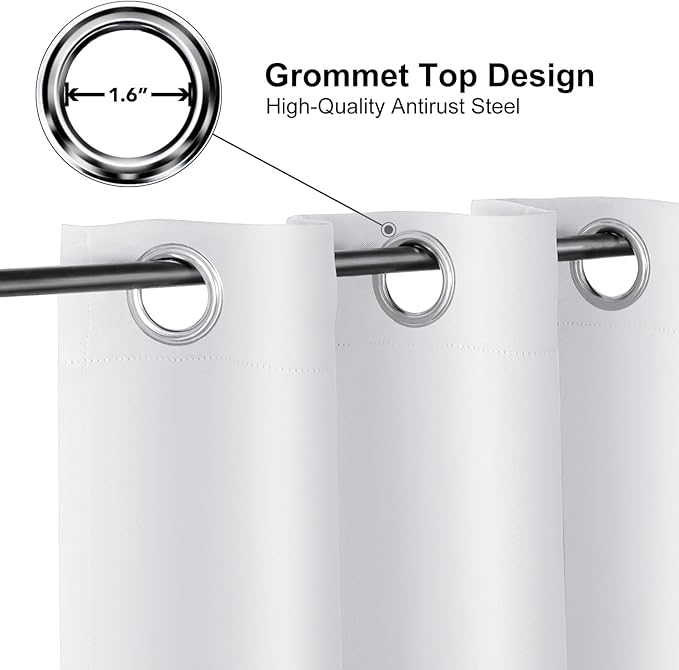 ChrisDowa Room Divider Curtain 96 Inches Long, Wide Blackout Sliding Door Curtain for Bedroom, Room Darkening Privacy Window Curtain for Patio Door (1 Panel Set, Greyish White, 100 x 96 Inch)