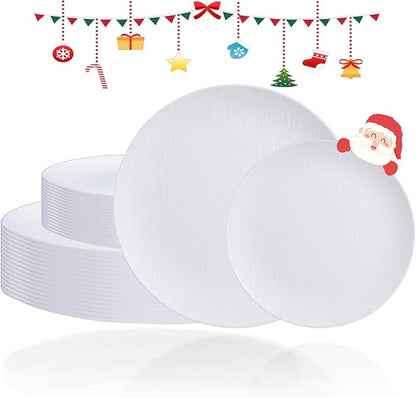 WONDERFUL 32pcs White Plastic Plates Reusable Unbreakable Dinnerware Set Dishes Set Dishwasher Safe Outdoor Plates Includes:16 Dinner 10" and 16 Dessert Plate 7.3" Ideal for Thanksgiving Christmas