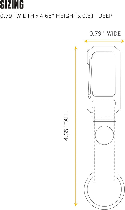 Carhartt Unisex Adult Durable Metal Key Keeper, Belt Loop Key Ring Holder with Self-Locking Metal Gate Clip for Car/Home Keys