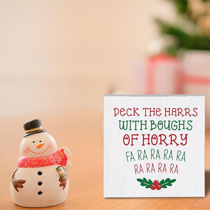 Christmas Vacation Decorations for Home Christmas Holiday Decor for Kitchen Xmas Vacation Decor for Living room Merry Xmas Decorations 5 x 5 Inches