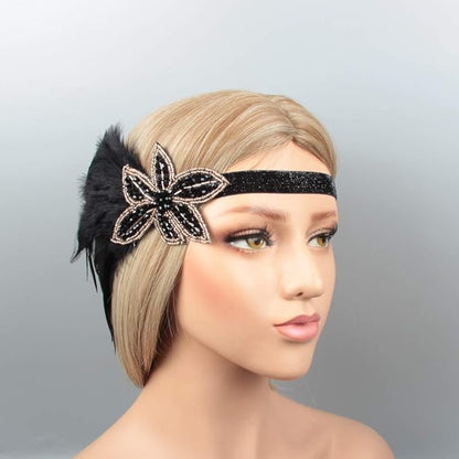 1920S Headband For Women Feather 20s Gatsby Headpiece Flapper Headband for Girl