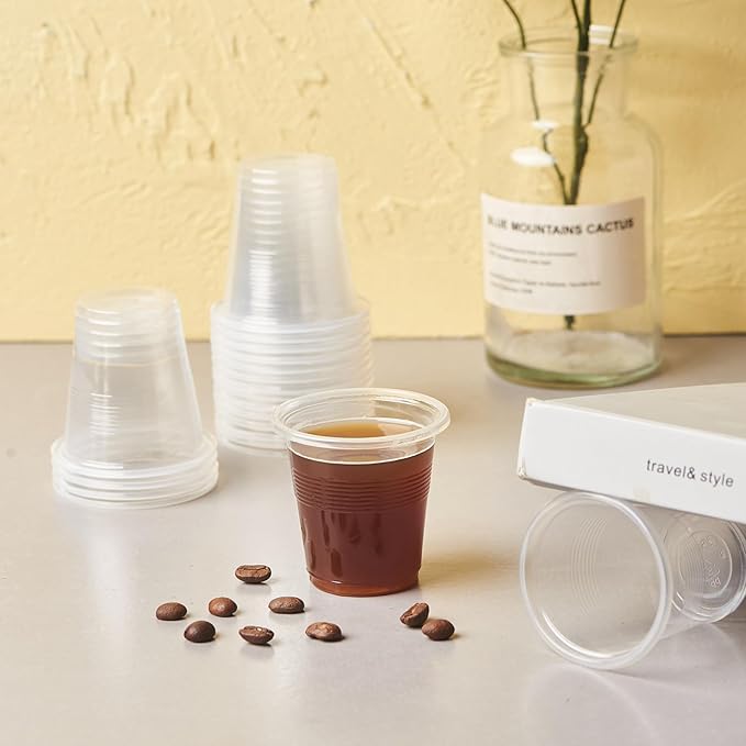 500 Pack 3.5 OZ Clear Plastic Cups, Small Disposable Mouthwash 3.5 Ounce Bathroom Cups (Formerly FULING)
