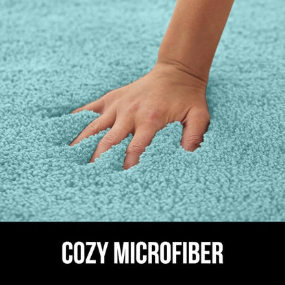 GORILLA GRIP Bathroom Rugs, Ultra Soft Absorbent Mat, Thick Plush Bath Rug, Machine Washable, Microfiber Quick Dry, Mats for Shower, Bathtub and Floor, Home Decor Accessories, 24x17, Spa Blue