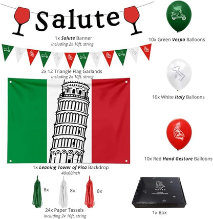 Hades Italian Party Decorations – Italian Decor – Italian Decorations Party Theme – Italian Flag Decorations – Italian Photo Boot Props – Italian Birthday Themed Party Supplies for Adults and Kids