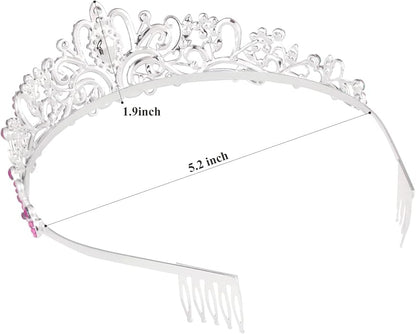 Sparkling Crystal Princess Tiaras for Women Girl Crown Queen Headband Fashion Headpiece for Wedding Birthday Bride Bridal Prom Party Hair Accessories Valentines Mothers Day Gifts