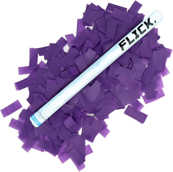 Ultimate Confetti Wand 14 inch Confetti Launcher Wand, Purple, 8 Pack - Great for Parties, Weddings and Events Tissue, Metallic and Biodegradable Options
