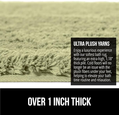 GORILLA GRIP Bathroom Rugs, 36x24, Ultra Soft Absorbent Mat, Thick Plush Bath Rug, Machine Washable, Microfiber Quick Dry, Mats for Shower, Bathtub and Floor, Home Decor Accessories, Sage