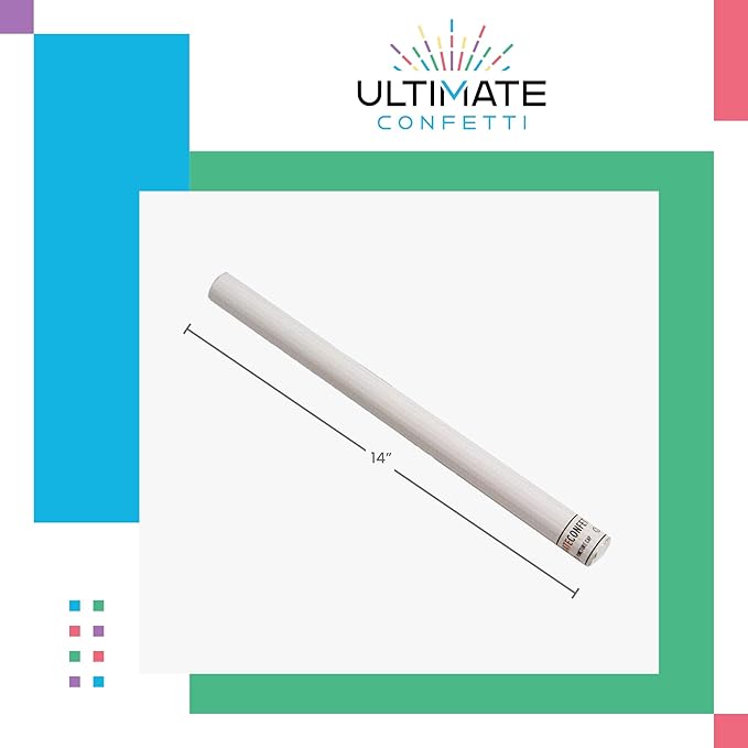 Ultimate Confetti Wand 14 inch Confetti Launcher Wand, Multicolor, 8 Pack - Great for Parties, Weddings and Events Tissue, Metallic and Biodegradable Options