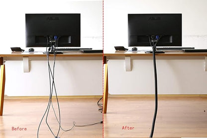 Alex Tech 6.6ft - 1.5 inch Cord Protector Wire Loom Tubing Cable Sleeve Split Sleeving for USB Cable Power Cord Audio Video Cable - Protect Cat from Chewing Cords - Black