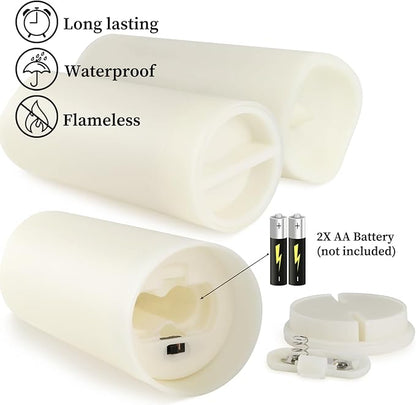 144-Pack LED Flameless Flickering Candles with Remote Control and 2/4/6/8 H Timer Led Pillar Candles of Wedding, Table, Halloween,Christmas Decorations and Special Occasions (Three Sizes)