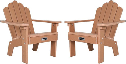 FUNBERRY Kids Outdoor Chair, CPC Certified HDPE Kids Adirondack Chairs Set of 2, All Weather Easy Installation Toddler Outdoor Chair with Ergonomic Design for Patio, Garden, Picnic, Backyard, Beach