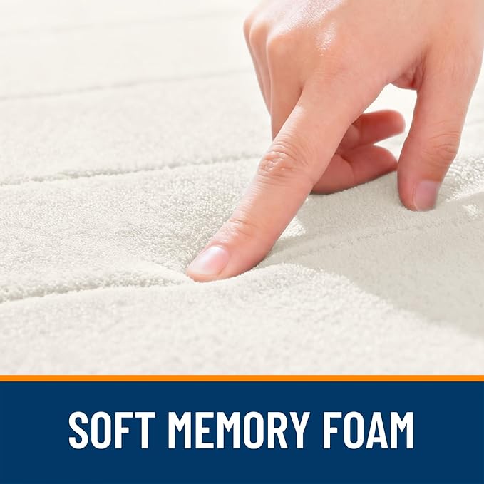 OLANLY Memory Foam Bath Mat 59x35, Super Soft Absorbent Bathroom Rugs, Quick Dry, Machine Washable Shower Floor Rugs, Bathmat Carpet, Bathroom Home Decor Accessories, Ivory