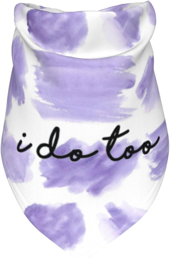 I Do Too Dog Wedding Bandana,Married Puppy Pet Bandanas Accessories,Wedding Photo Prop for Dog Lover Pet Scarf Accessories (Purple Color Block)