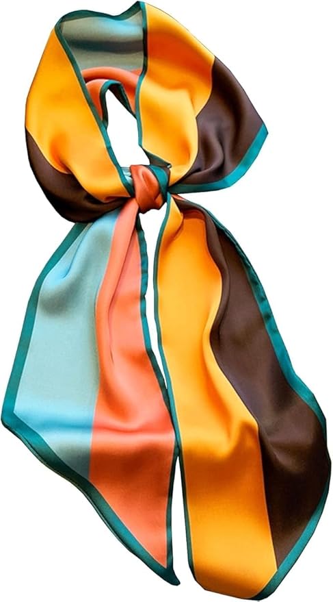 Head Scarf Hair Neck Scarves For Women Purse Bag Scarfs For Handbags Silky Long Thin Satin Headscarf Fashion