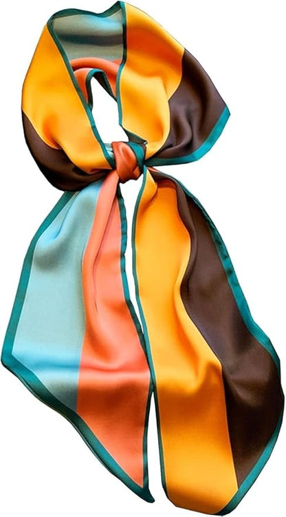 Head Scarf Hair Neck Scarves For Women Purse Bag Scarfs For Handbags Silky Long Thin Satin Headscarf Fashion