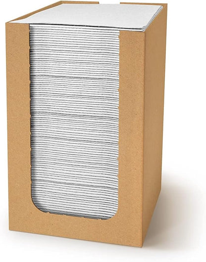 PAW - 100-Pack Disposable Linen-Feel Cocktail Napkins 4" x 4", White Premium Paper Desert Napkins for Parties, Events, Elegant Cloth-Like Beverage Napkins For Bars, Restaurants, Catereres