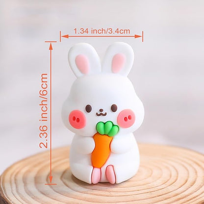 Cute Carrot Rabbit Theme Cake Topper Birthday Cake Decorations,Bunny Birthday Cake Toppers Cake Decor Mushrooms Carrots Cupcake Topper Jungle Animals Cupcake Toppers Birthday Party Supplies
