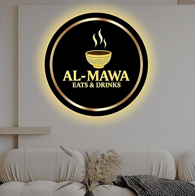 Custom Business Logo Neon Sign - Personalized Backlit Floating Sign with Illuminated Metal & Acrylic, Custom Storefront Logo Light for Salon, Nail, Hair Studio, Office, Bar & Shop Decor