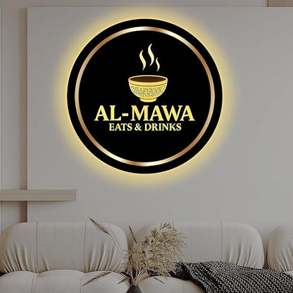 Custom Business Logo Neon Sign - Personalized Backlit Floating Sign with Illuminated Metal & Acrylic, Custom Storefront Logo Light for Salon, Nail, Hair Studio, Office, Bar & Shop Decor