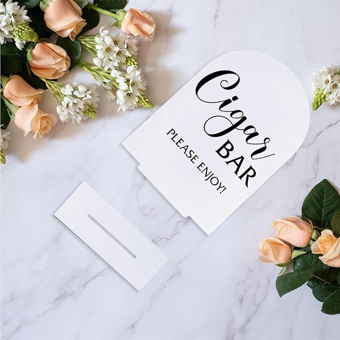 Cigar Bar Sign Wedding Bar Sign Wedding Table Signs for Engagement Bridal Shower Ceremony Reception Event Birthday Party Clear Acrylic Decor