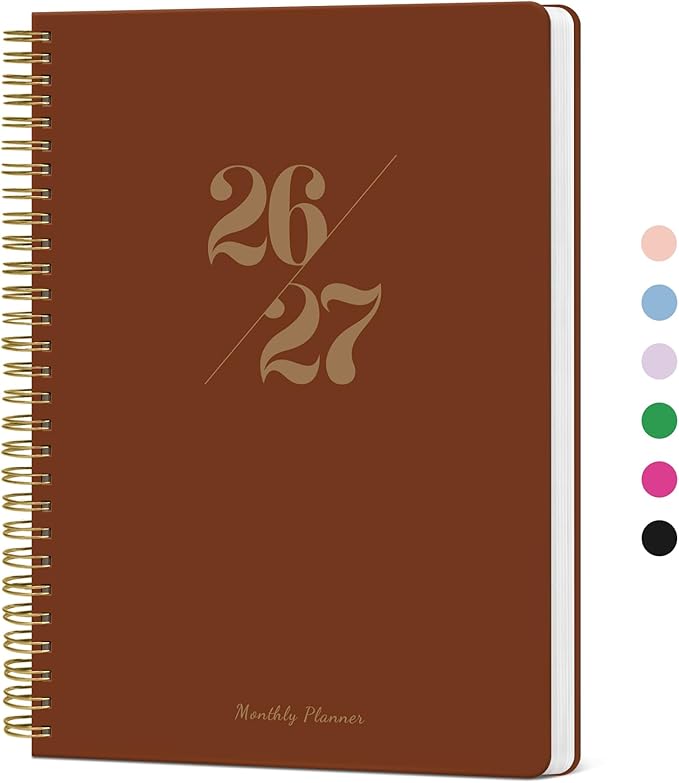 Monthly Planner 2026-2027, 2 Year Months Calendar Planner 2026-2027, Runs from January 2026 - Decembe 2027, 7" x 10", 24 Months, Perfect for School Office Home Planning - Rust Brown