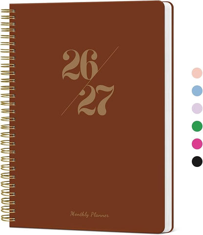 Monthly Planner 2026-2027, 2 Year Months Calendar Planner 2026-2027, Runs from January 2026 - Decembe 2027, 7" x 10", 24 Months, Perfect for School Office Home Planning - Rust Brown