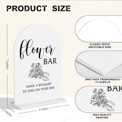 Flower Bar Sign Bloom Bar Sign Make A Bouquet To Take On Your Way Tabke Signs for Wedding Engagement Bridal Shower Ceremony Reception Event Party Acrylic Decor