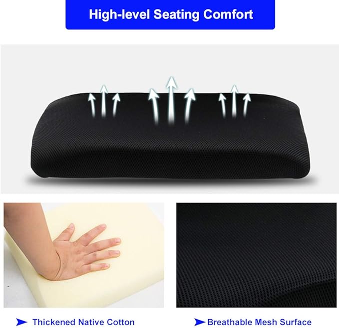 BestOffice | Ergonomic Office Chair | Mid-Back Swivel Desk Chair | Breathable Backrest & Lumbar Support | Adjustable Height | Sponge Seat | Rolling Wheels | Blue | for Adults & Women