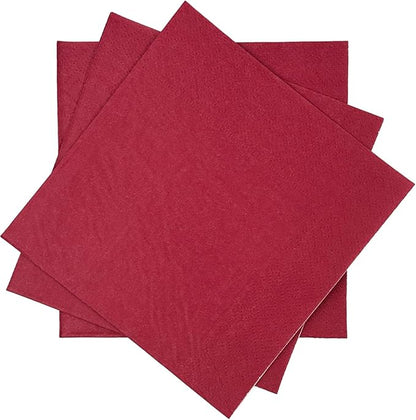 Rose Red Cocktail Napkins 5 * 5inch disposable Beverage Napkin paper for Cocktail, Wedding, Dinner，Birthday Party Dessert Wine Paper Napkins（ 120 Count）