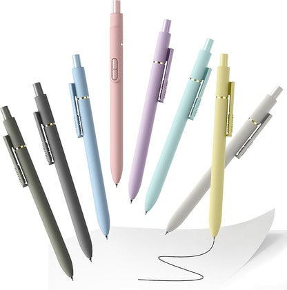 16 Pcs Gel Ink Pens, 0.7mm Fine Point for Smooth Writing Journaling Aesthetic Pens, Black Quick-Dry Long Lasting Fidge Pens, Cute School Office Supplies Gifts for Women （Morandi-Black Ink）