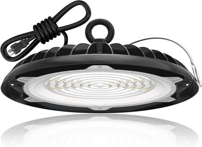 HYPERLITE High Bay Lights Commercial: 200W Hi Bay LED Shop Lights for Workshop - Waterproof UFO Light for Damp Places and Harsh Environments
