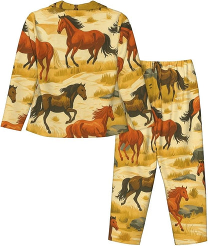 Retro Bee And Floral Women'S Pajama Sets Ultra-Soft Printed Sleepwear