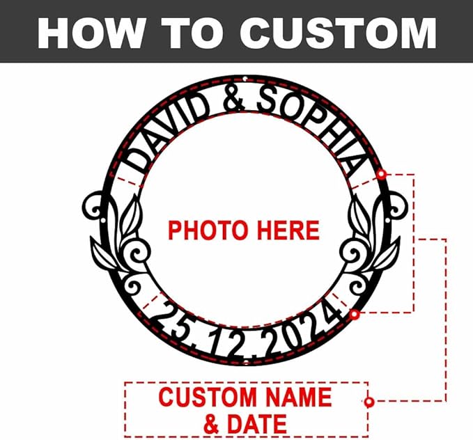 Personalized Home Decoration Metal Couples Name Sign,Valentine's Day Wedding gift bedroom decoration hangings Family Décor