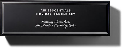 Air Esscentials Holiday Candle Set - Luxurious Winter Scented Candles | Winter Pine, Holiday Spice & Hot Chocolate | Hand-Poured in The USA | 15 Hour Burn Time per Candle | 5 oz (3 Pack)