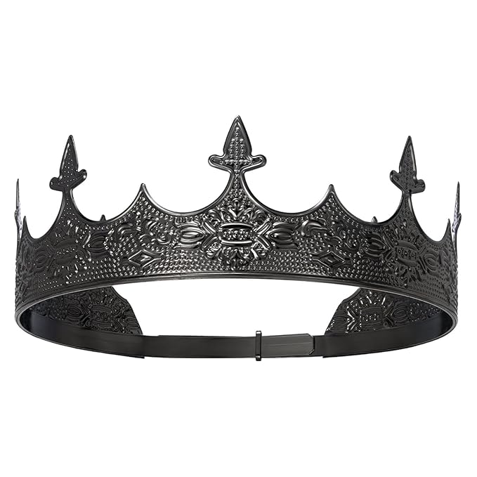 King Crowns Metal Hair Band for Men Gold Crowns and Tiara for Theme Birthday Party Costume Accessories