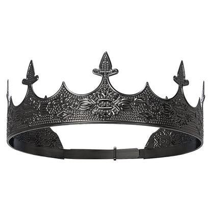 King Crowns Metal Hair Band for Men Gold Crowns and Tiara for Theme Birthday Party Costume Accessories