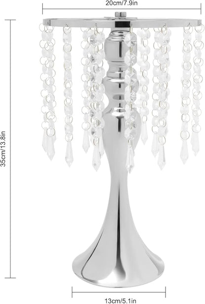 10 Pcs Crystal Flower Wedding Centerpieces Stand,Elegant Metal Flower Vase Candelabra Candle Holder,Flower Vase Stand Pillar Candle Holder for Party Wedding Reception, Siliver, AL-297