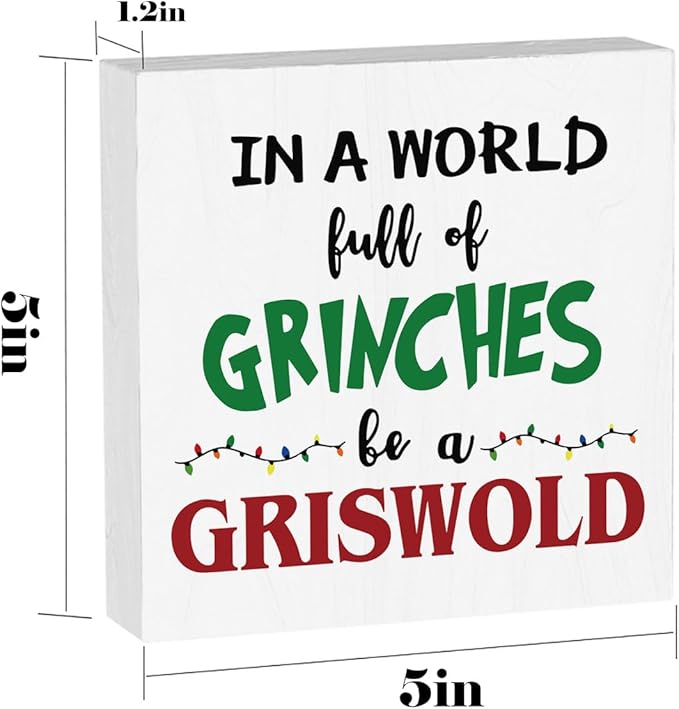 Christmas Vacation Decorations for Office Table Funny Xmas Vacation Decor for Living Room Christmas Holiday Decor Room 5 X 5 Inches