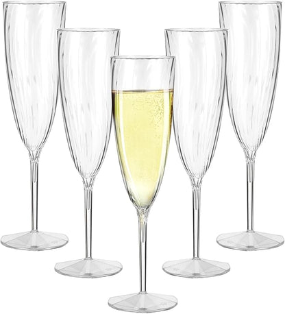 40 PCS Clear Disposable Plastic Champagne Flutes,6 Oz Plastic Champagne Glasses, DisposableFlutes for Party, Disposable Wine Glasses Cocktail Cups for Home Daily Life Party Birthday Wedding Toasting