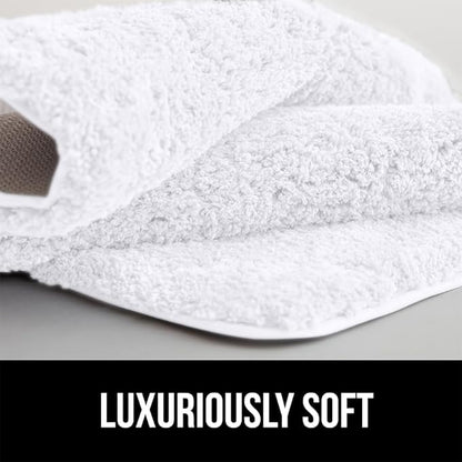 GORILLA GRIP Bathroom Rugs, 30x20, Ultra Soft Absorbent Mat, Thick Plush Bath Rug, Machine Washable, Microfiber Quick Dry, Mats for Shower, Bathtub and Floor, Home Decor Accessories, White